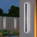 2 Pack 39.4In Outdoor Wall Sconce Black Modern Wall Light Exterior Fixtures for House Dimmable Acrylic Linear Outside Wall Light for Doorway Stairway Garage Patio