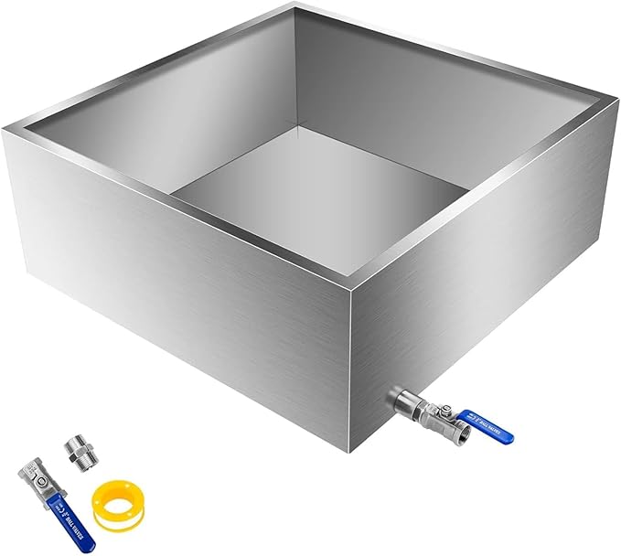 Maple Syrup Evaporator Pan Stainless Steel Maple Syrup Boiling Pan With Valve For Boiling Maple Syrup24Dx24Wx9.5H