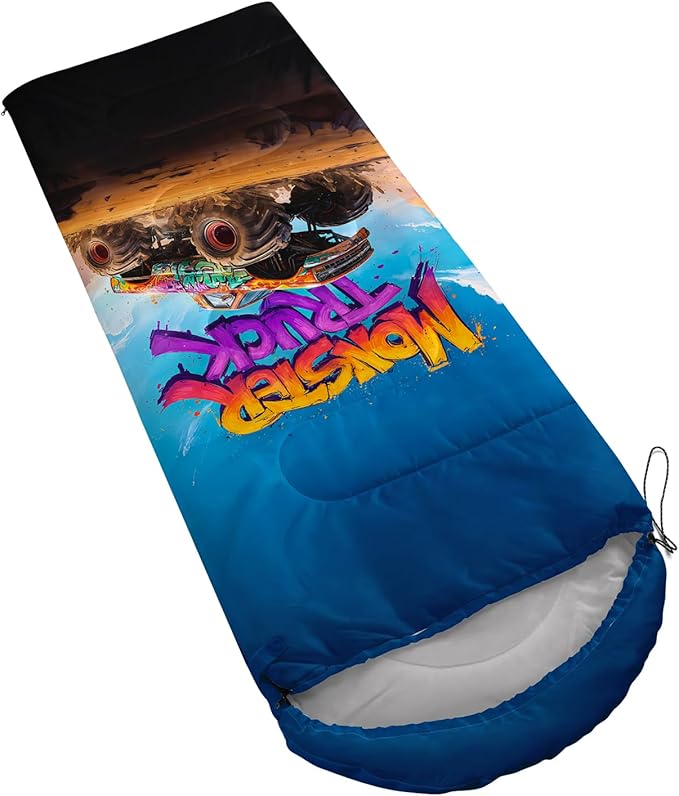 AILONEN Cartoon Car Sleeping BagsLightweight &amp Waterproof3 Season Warm &amp Cool WeatherCute Stars Printed Vehicles Transportation Sleeping Bags for BoysKidsAdults TravellingOutdoors