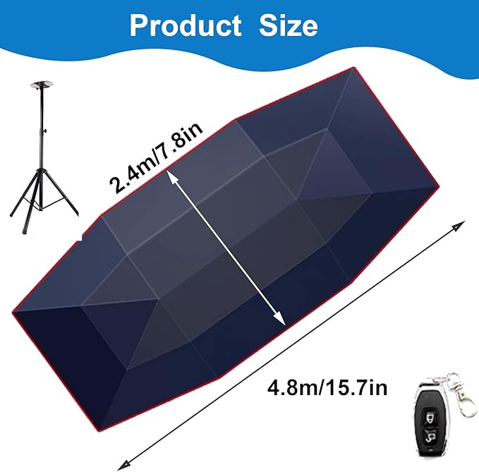Fully Automatic Car Umbrella for Roof with Remote Universal Car Tent with Bracket 4.8M Portable Protection Carport Folded Cars Sun Shade Movable Canopy for Sedan SUV