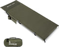 ONETIGRIS SUPRAGRIS Camping Cot Support Up to 400lbs Lightweight Comfortable Folding Bed for Camping Hiking Backpacking Travel Car Trips Office Nap (Ranger Green)