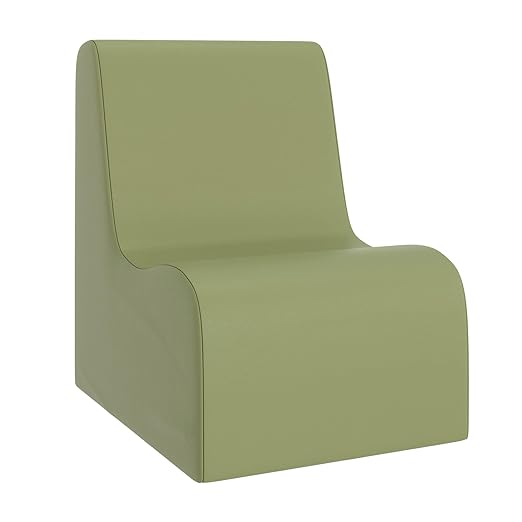 Children's Factory Contour Chair Mix-and-Match Classroom Seating Foam-Filled and Water-Resistant Flexible Seating for Classroom Elementary Size Medium Sage