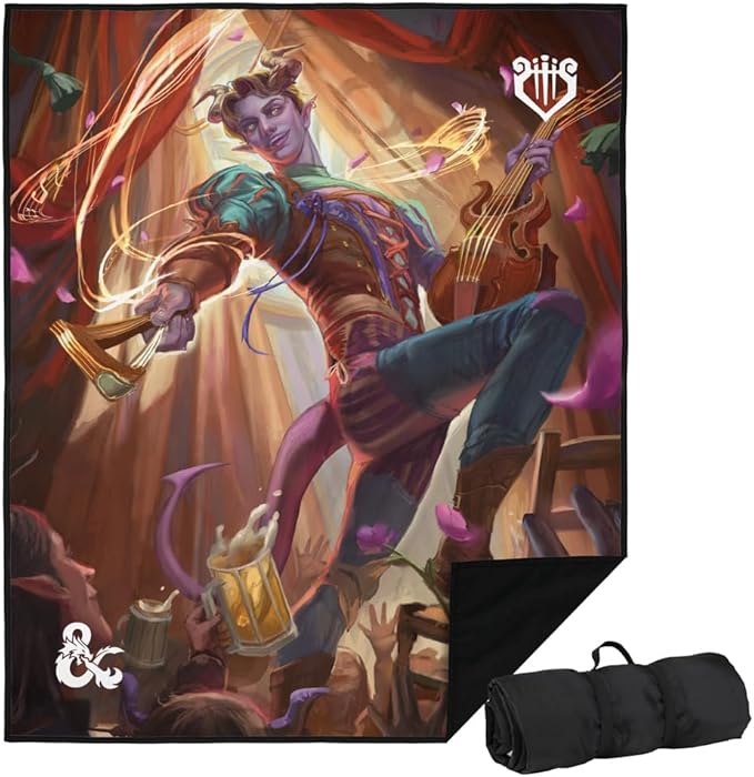 LOGOVISION Dungeons and Dragons Blanket 50x60 2024 Bard Picnic Outdoor Foldable Blanket for Picnic Beach Camping Park Tailgate