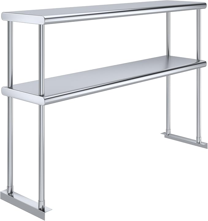 AmGood Double OverShelf Stainless Steel NSF - Many (48 Long x 12 Deep)