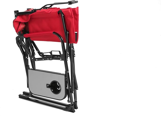 Camping Directors Chair Heavy DutyOversized Portable Folding Chair with Side Table Pocket for Beach FishingTripPicnicLawn Red