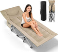 Camping cots for AdultsCots for SleepingCushion and Pillow Camping Tent cotHigh Weight Capacity Compact Storagewith Carry BagIdeal for Outdoor Camping Office useNapping Beach Trips