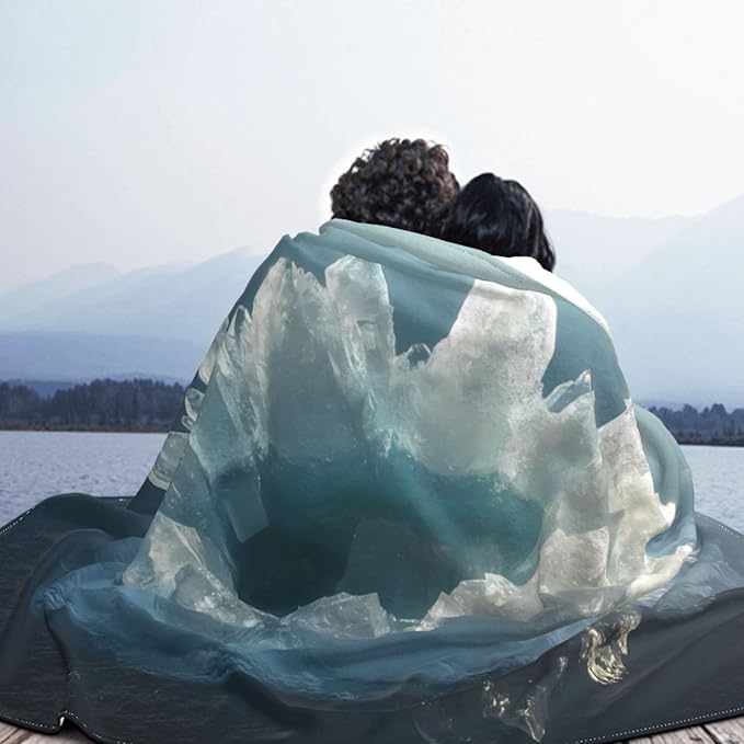 Large Crystal Soft Fleece Blanket 60 * 50 inch Soft Sofa Blanket Suitable for Sofa Camping Travel Night Cover Blanket