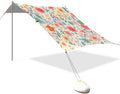 Cute Small Flowers Beach Tent Sun Shelter 9.2' x 10.5' Beach Canopy with 4 Sandbags 4 Stability Poles Sand Shovels - Tent Canopy for Beach Camping Fishing Picnics