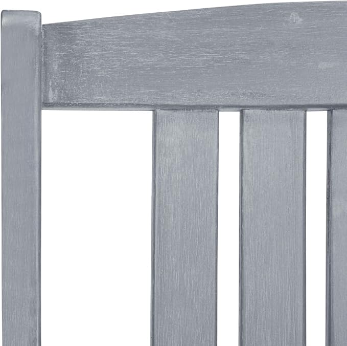Garden Chair Set of 6 Grey Solid Acacia Wood Standard Durable Outdoor Dining Furniture with Rustic Finish for Patio Garden Balcony Weather Resistant Comfortable Seating Easy