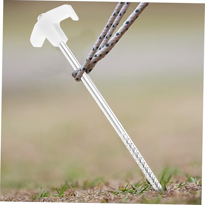 HANABASS 8Pcs Heavy Duty Night Glow Tent Stakes for Camping Outdoor Canopy and Hiking Aluminum Ground Anchors for Secure Fixing in High Winds