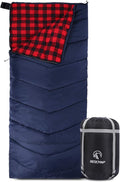 REDCAMP Cotton Flannel Sleeping Bag for Camping Backpacking Adults Cold Weather Envelope Sleeping Bags with 2/3/4/6lbs Filling