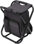 Backpack Chair for Adults Portable Camping Hunting Fishing Backpack and Seat Combo Foldable Chair Bag with Cooler Bag Waterproof Fishing Stool Collapsible Chair Storage Bag with Portable Belt