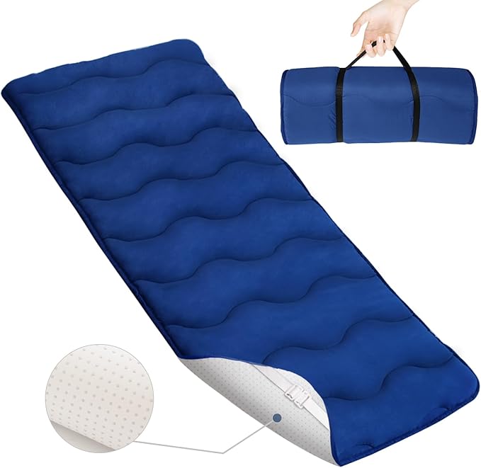 Cot Mattress Pad 30x75 Quilted Foam Camping Cot Mattress Topper with Anti-Slip Bottom Breathable &amp Comfortable Cot Pads for Camping/Rv Bunk/Narrow Twin Beds Sleeping Cot Mattress Pad Only
