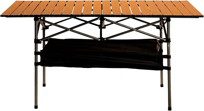 Outdoor Folding Table 7.93LBS Ultralight Camping Table with Built-in Storage &amp Carry Bag 225LBS Heavy Duty Aluminum Tabletop Carbon Steel Frame for Camping Picnic Beach BBQ