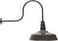 20 Inch Standard Steel Dome | Large 29-1/2 Inch Gooseneck | Barn Light (Dark Bronze)