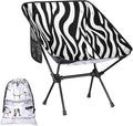 Honeybaby Folding Camping Chair Zebra Animal Print Camping Chairs Lightweight Portable Chair Outdoor Foldable Chairs for Camping Travel Picnic Beach Hiking