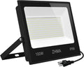 100W Flood Lights Outdoor9000LM LED Work Light with Plug and Switch-IP66 Waterproof Bright Security Lights-6500K White Lightfor YardGardenPlaygroundBackyardGarageLawn