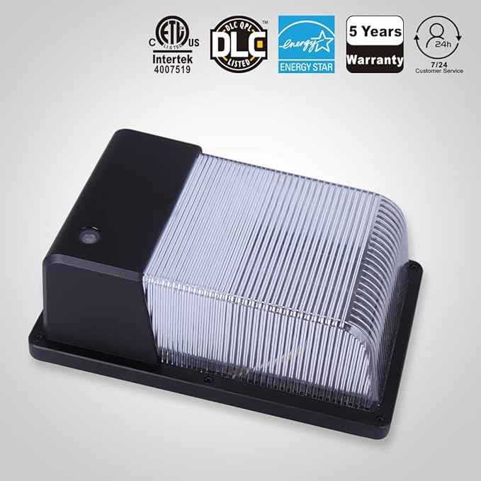JJC LED Wall Pack Light with Photocell28W(150-250W Replacement)3000LM 3000K-Warm White Dusk to Dawn LED Outdoor Lighting100-277V Outdoor Security Lights