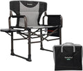 SUNNYFEEL Oversized Camping Directors Chair Black Portable Folding Chair for Adults Support 600lbs with Side Pocket and Side Table for Beach Fishing Trip Picnic Lawn Outdoor Foldable Camp Chairs