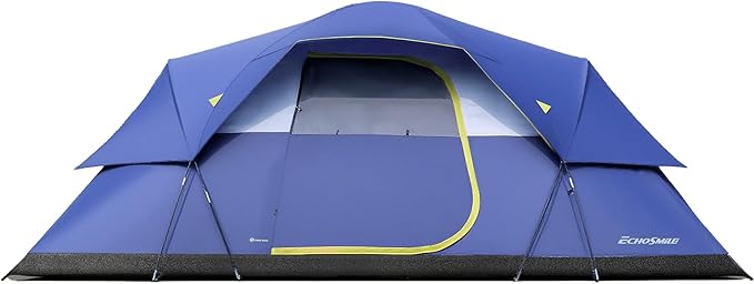 EchoSmile 10/12 Person Camping Tent Waterproof Windproof Tent with Rainfly Easy Set up for Outdoor Family Camping Party