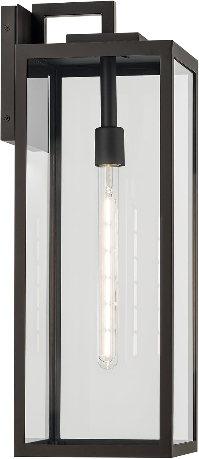 Kichler Branner 1-Light Olde Bronze Luxe Updated Traditional Outdoor Wall Light with Clear Glass for Outdoor Walls Exterior Doors Garage Porch or Patio Walls