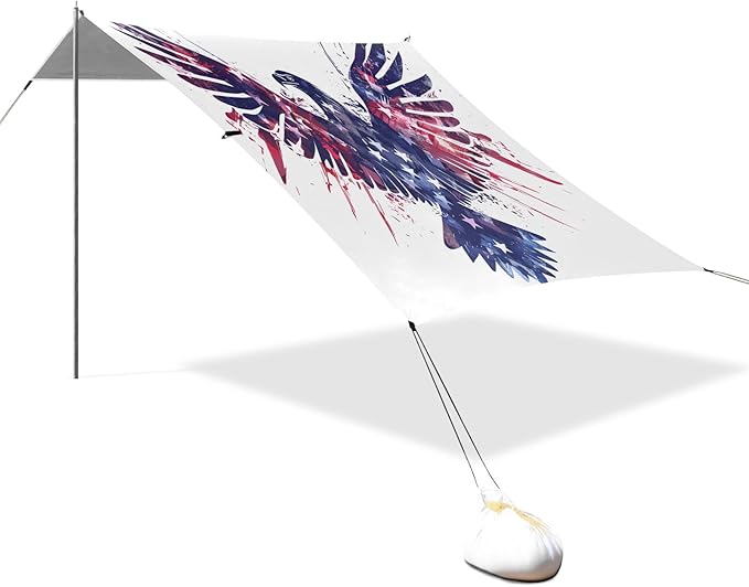 Camping Sun Shelters Design American Flag Symbol Eagle Beach Canopy 126 * 110.2in