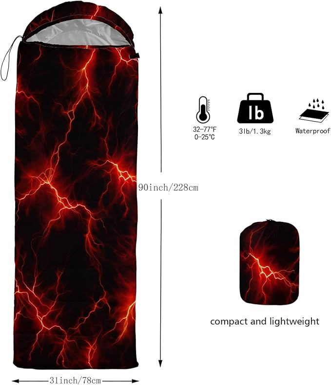 QOOMO Camping Sleeping Bags3 Season Warm &amp Cool WeatherLightweightWaterproof Sleeping Bags for Adults &amp KidsTravelingand OutdoorsCamping Gear Equipment