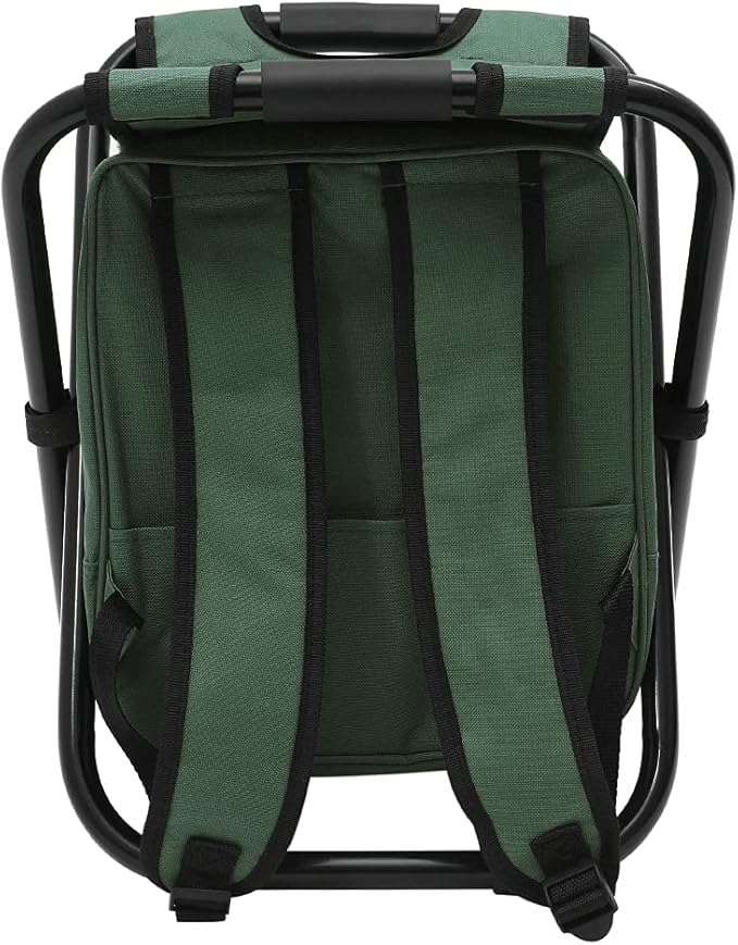 Backpack Chair for Adults Portable Camping Hunting Fishing Backpack and Seat Combo Foldable Chair Bag with Cooler Bag Waterproof Fishing Stool Collapsible Chair Storage Bag with Portable Belt