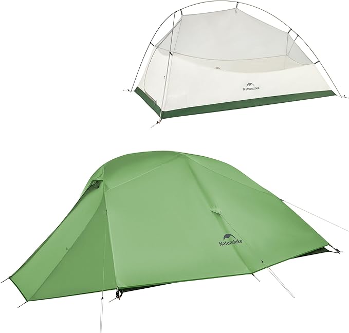 Naturehike Cloud Up 3 Person Backpacking Tent with Footprint - 3 Season Free Standing Lightweight 3 Person Camping Tent | with Footprint Free Standing Dome Camping Hiking Waterproof