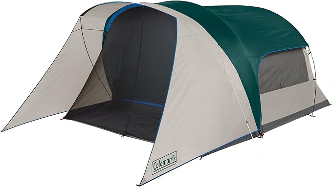 Coleman Weatherproof 4-Person Cabin Tent with Screened Porch Screen Room Adds 35% More Space Rainfly Included 10-Minute Setup