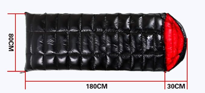 Filling 800g White Goose Down Winter Sleeping Bag Envelope Sleeping Bag with Removable Cap(Blue)