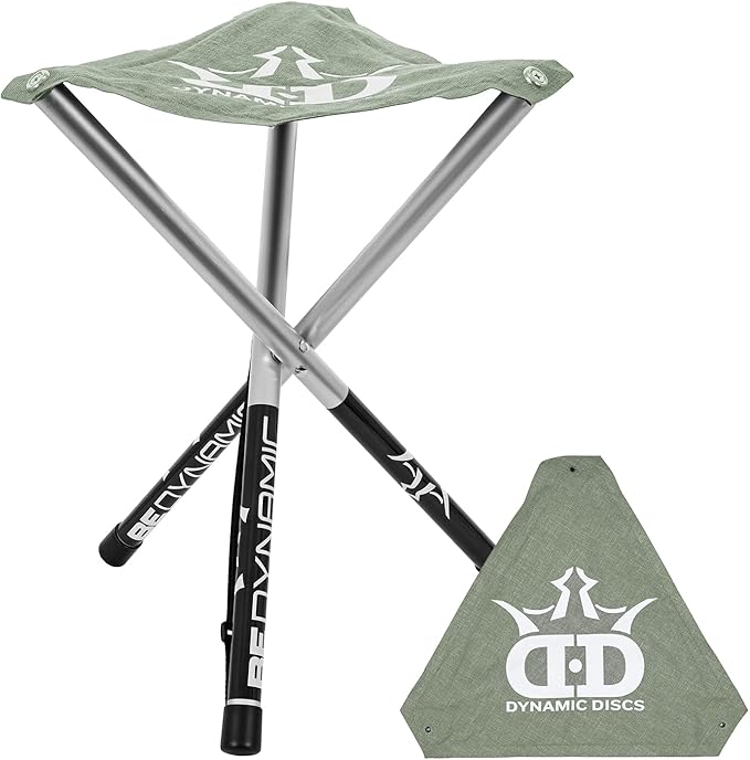 Dynamic Discs Folding Stool | Portable &amp Collapsible Stool for Disc Golf and More | Fits in Frisbee Golf Bags and Backpacks (Flint Gray)