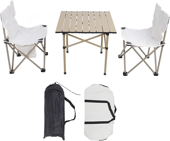 Lightweight Folding Aluminum Alloy Camping Table and Chairs Set with Storage Bags for Outdoor Camping