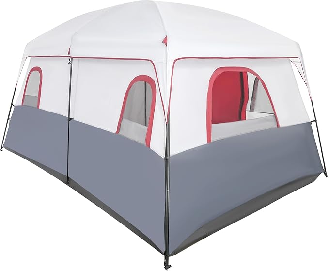 8-12 Person Outdoor Camping Tent 2 Room Oxford Cloth Camping Tent Instant Tent with Carrying Bag for Parks and Backyards 14.11 x 10.01 x 6.66 Ft