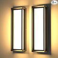 Sytmhoe 2Packs LED Outdoor Wall Lights16inch Square 3000K 10%-100% Dimmable Exterior Wall Light Aluminum&ampPC Body Waterproof IP65 led Porch Light for House Patio Garage Garden(2Packs)