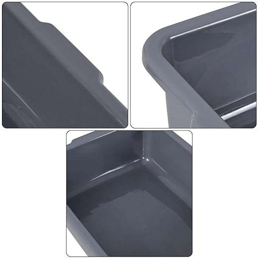 4 Pack Grey Commercial Bus Tubs 22 L Plastic Bus Box Rectangular Utility Bus Trays