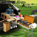 SHIWAGIN Overland Kitchen Slide-Out System All-in-One Camp Kitchen Box with Sink Chopping and Cooking Features Folding Camping Table for SUV Overlanding &amp Car Camping Quick 1-Minute Setup