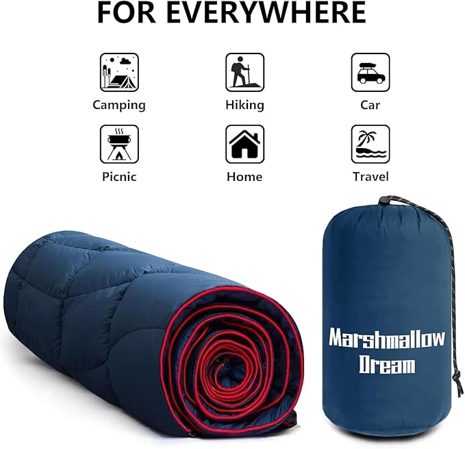Camping Blanket Puffy Blanket Lightweight Windproof Water Resistant for OutdoorsHiking BackpackingBeachCarPicnicStadium