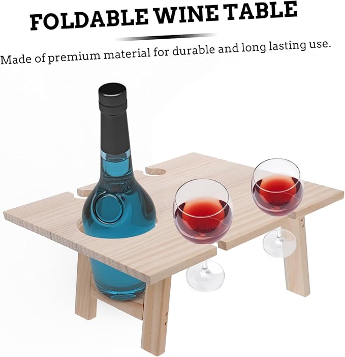 SUPVOX Folding Wine Table for Outdoor Picnics Portable and for Beach Festivals Compact Design Ample Storage Space