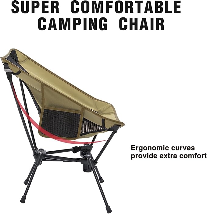 MOON LENCE 2 Pack Portable Camping Chairs Backpacking Chair - The 4th Generation Ultralight Folding Chair - Compact Lightweight Foldable Chairs for Hiking Mountaineering Beach