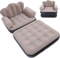 Inflatable Sofa Bed 2 in 1 Convertible Sofa to Lounger Blow Up Couch Mattress Portable Foldable Camping Couch Air Sofa Bed for Home Travel Camping