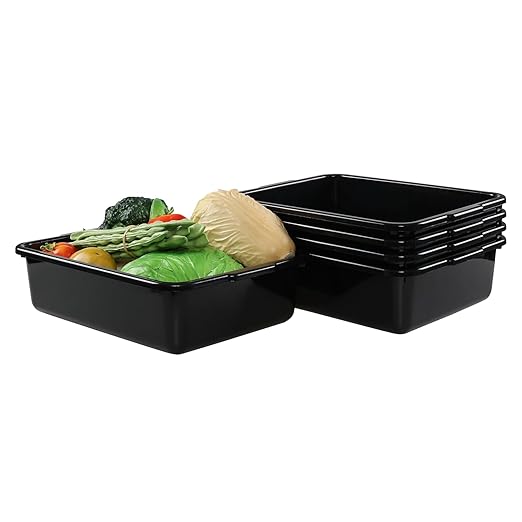 Saedy 5 Pack Small Commercial Bus Box 8L Food Service Bus Tub Plastic Wash Basin