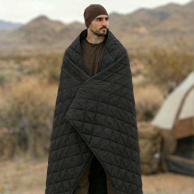 LOOGU Camo Blanket Waterproof Insulation Poncho Liner for Outdoor Camping Hiking Hunting Survival Backpacking Picnicking
