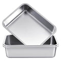 2 Pack Stainless Steel Commercial Bus Tubs Food Grade Meat Processing Tubs Lug Wash Basin Tote Box for Dishwashing Kitchen Restaurant Utility (32 L)