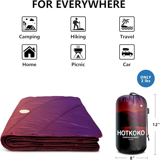 Camping BlanketLightweight Puffy Printed Camping Blanket Packable Outdoor Blanket for CampingTraveling Stadium Hiking Picnics