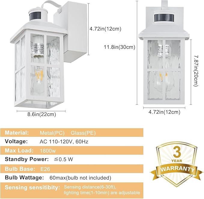 Porch Light with GFCI Outlet with Remote Dusk to Dawn Outdoor Lighting with Outlet Upgraded 4 Lighting Modes Motion Sensor Outdoor Lights Waterproof Outside Lights for House Patio Garage Front Door