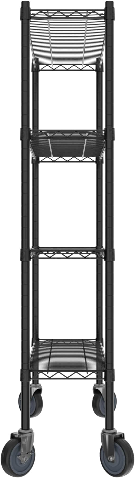 Commercial NSF Listed Black Epoxy Mobile Wire Shelving Kit 12 x 36 x 60 with 4 Shelves Perfect for Warehouse Walk-in Refrigerator Freezer Grocery Store Restaurant Dishroom