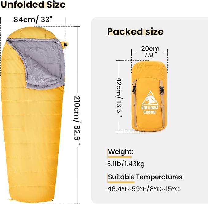 OneTigris Bushcrafter’s Sleeping Bags Mummy Sleeping Bag for Camping Hiking Backpacking Survival Gear