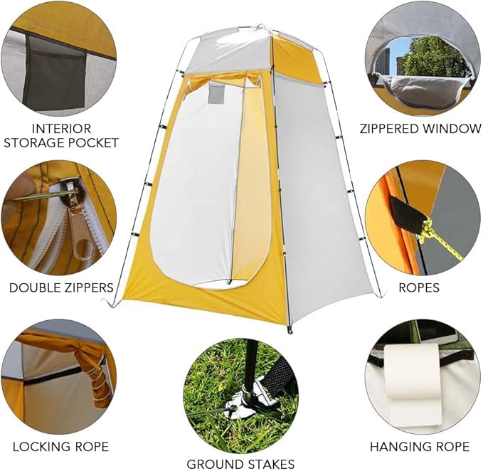 Lixada Outdoor 6FT Quick Set Up Privacy Tent Toilet Camp Shower Portable Changing Room for Camping Shower Biking Toilet Beach