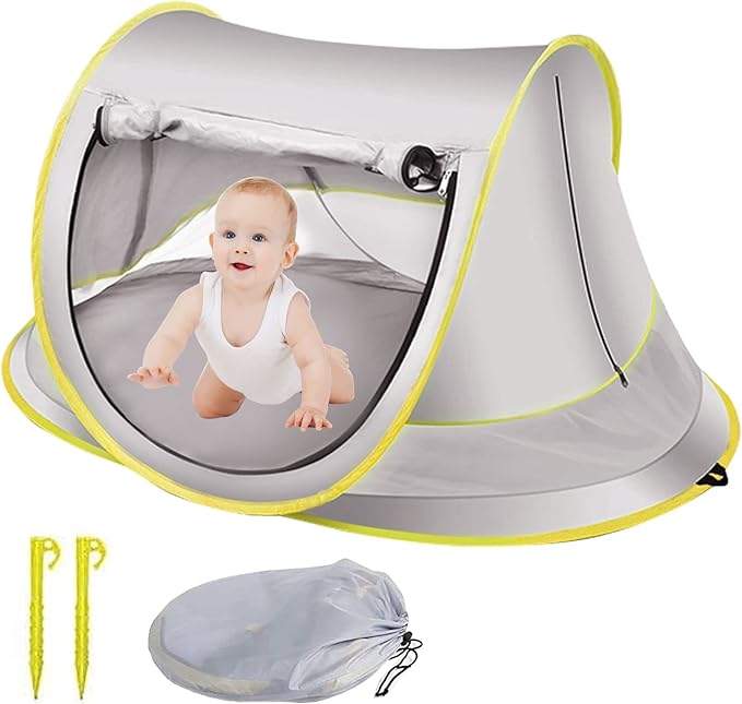 Baby Beach Tent Pop Up Waterproof UPF 50+ Beach Shelter Foldable Beach Accessories Breathable Portable Baby Garden Shade Outdoor Sunshade